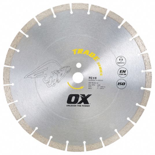 OX Chop Saws, Diamond Saw Blade, 14" Blade Dia. 40TP26OXTC1514