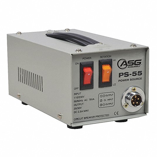 Electric Screwdriver Power Supply: 110 to 240 V AC, Single, 20 to 30V DC, 75W, 2.5, Benchtop