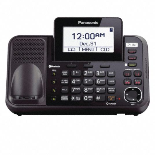 PANASONIC Link2Cell Cordless Telephone, Black, Voicemail Yes 40TX50