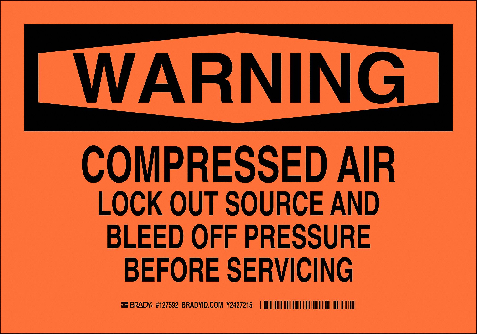 Warning Sign, Compressed Air Lock Out Source And Bleed Off Pressure