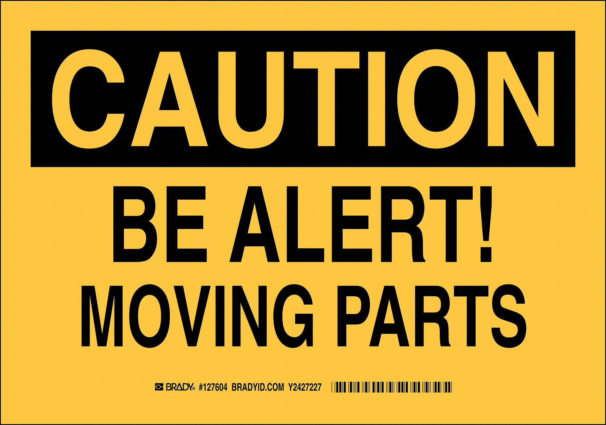 Caution Sign, 7 x 10In, Black/Yellow