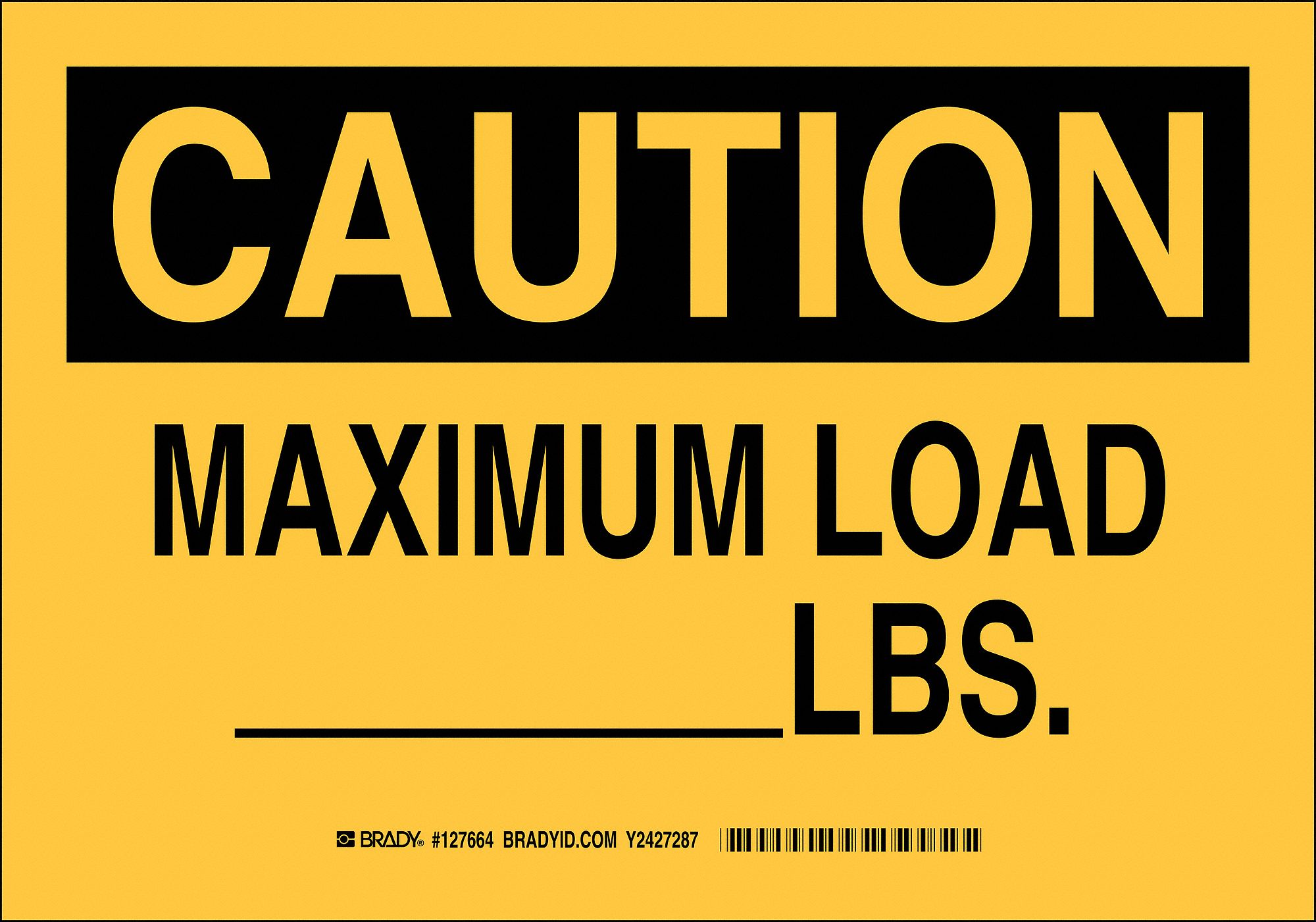 Caution Sign, 10 x 14In, Black/Yellow
