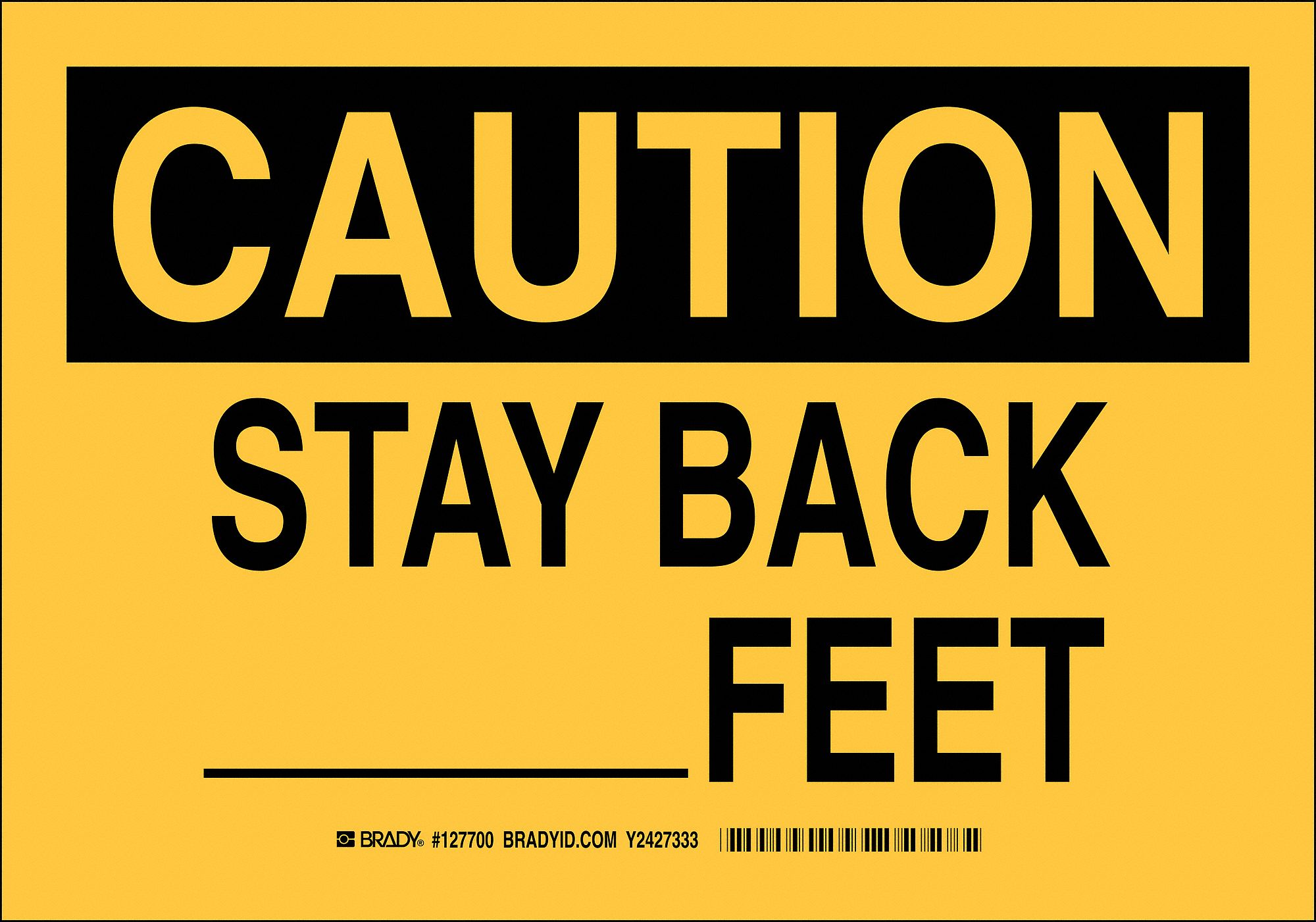 Caution Sign, 10 x 14In, Black/Yellow