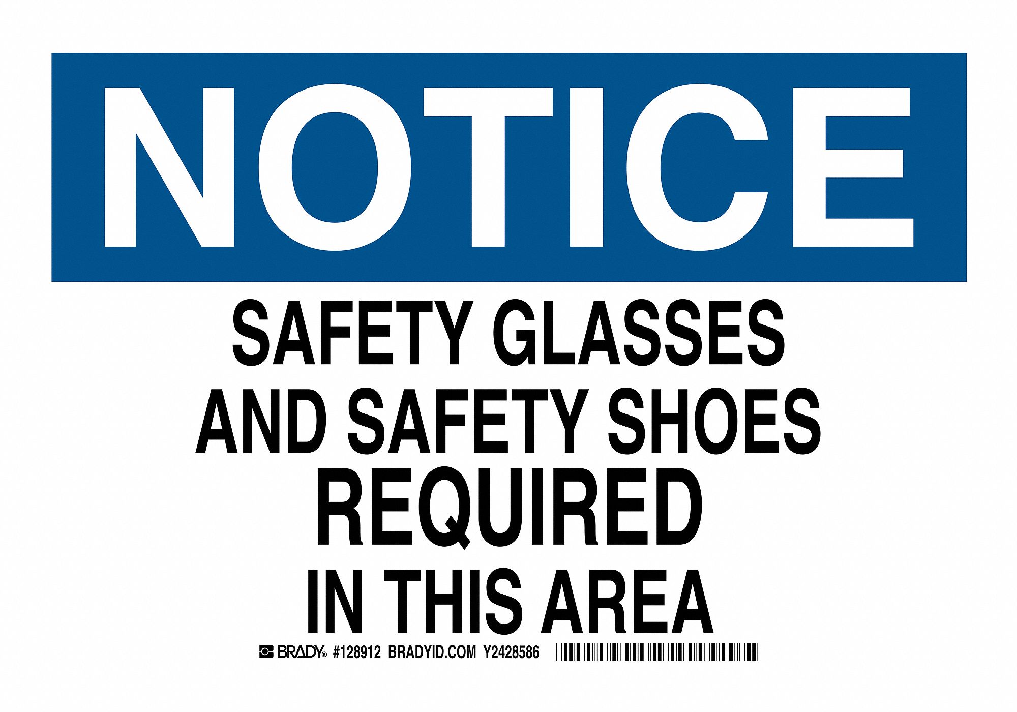 Notice Sign, 10 x 14In, Blk and Ble/White