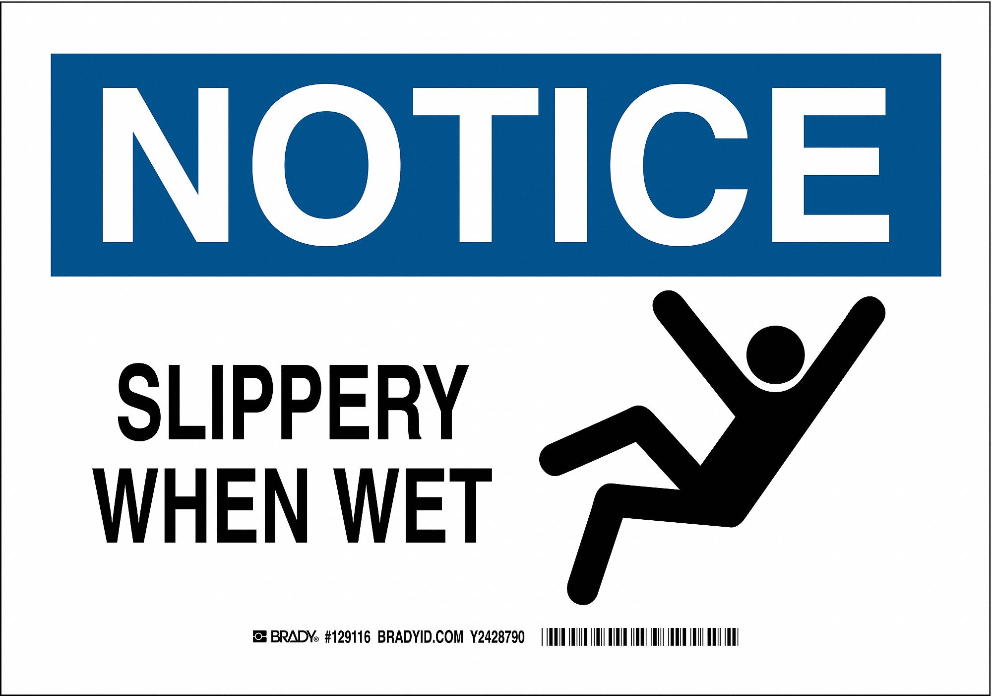Notice Sign, 7x10In, Blakc, Blue, White