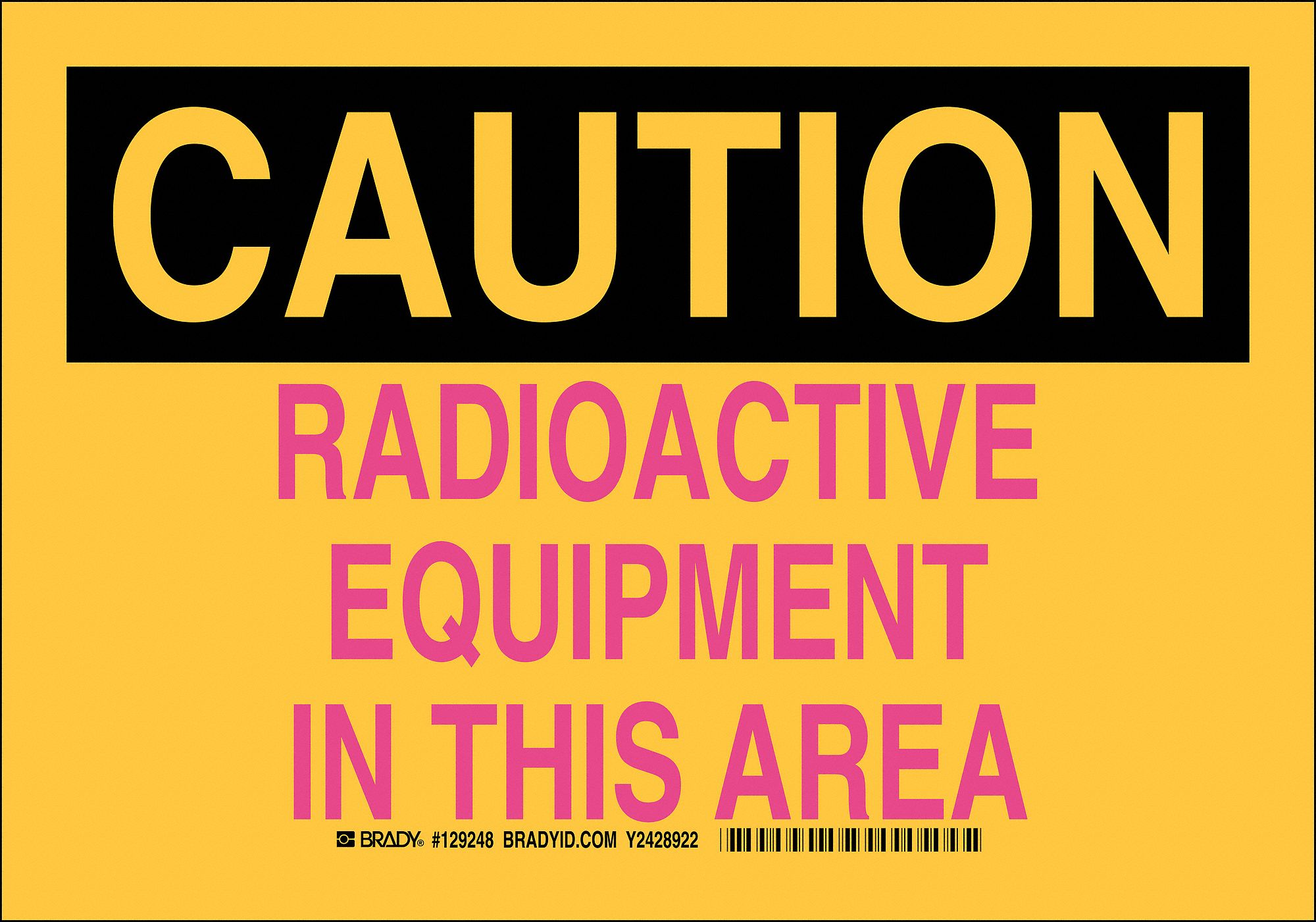 Caution Sign, Radioactive Equipment In This Area, Header Caution ...