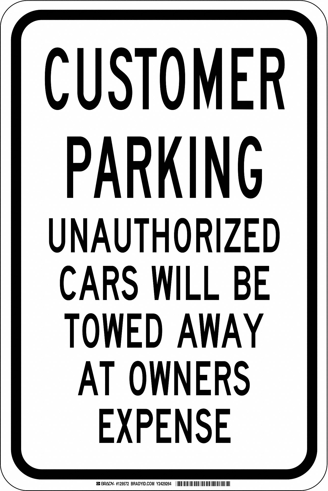Customer Parking Sign, 18" x 12"