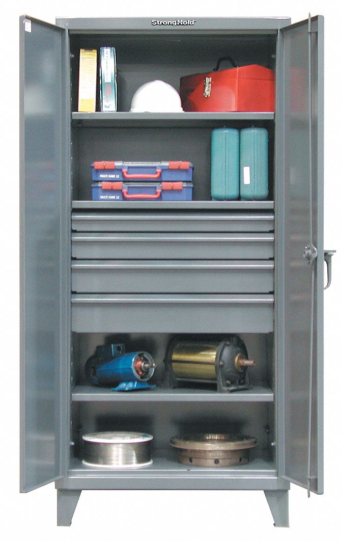 STRONG HOLD, 36 in x 24 in x 78 in, Swing Handle & Padlock Hasp