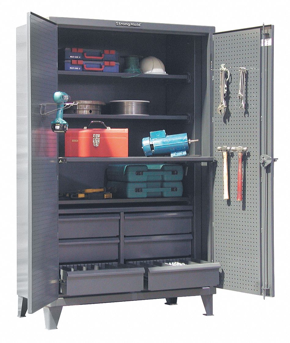 40V603 - Pegboard Cabinet 4 Shelves 48inW