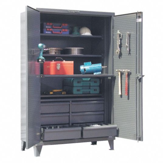 STRONG HOLD Heavy Duty Pegboard Dark Gray, 78 in H X 48 in W X