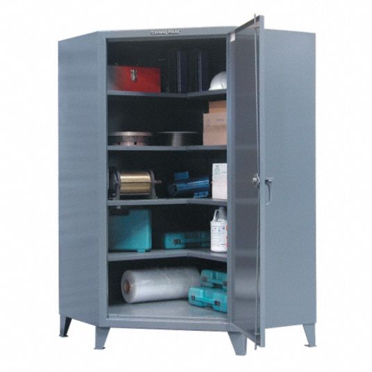 Strong Hold - 33.5-BS-242 - Counter-Height Bin Storage Cabinet with Shelves