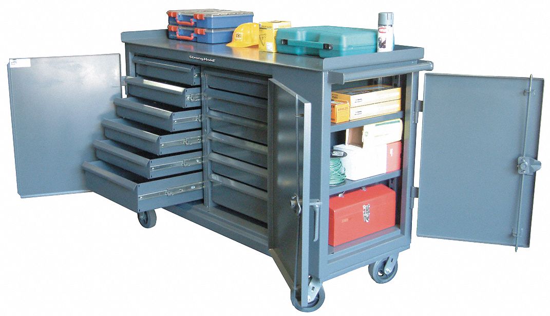 STRONG HOLD Gray Industrial Premium Rolling 42 in H X 61 in W