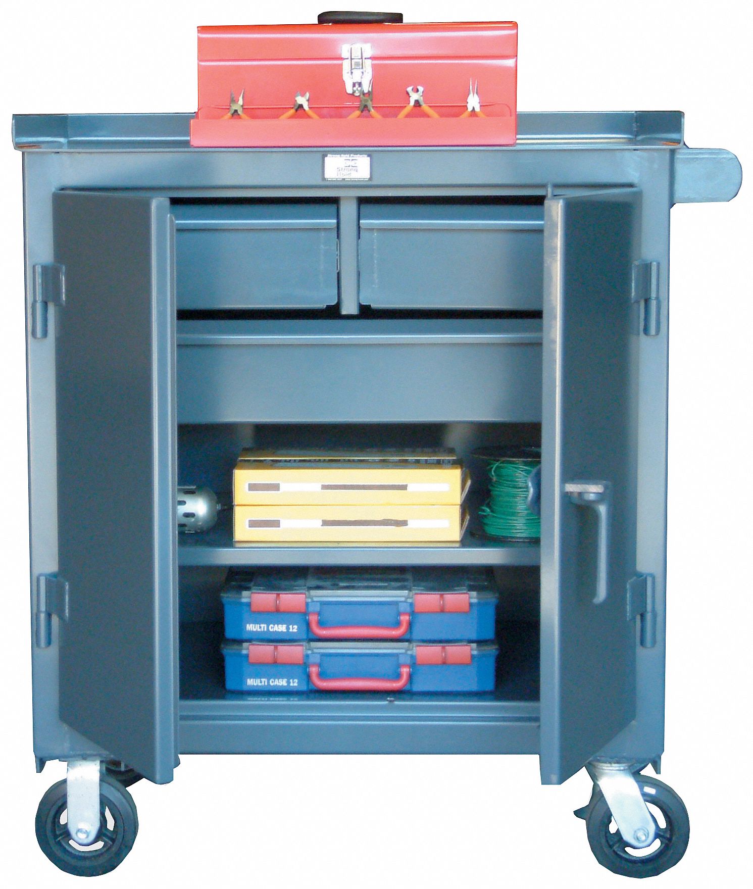 STRONG HOLD, Gloss Gray, 36 in W x 24 in D x 44 in H, Rolling Tool