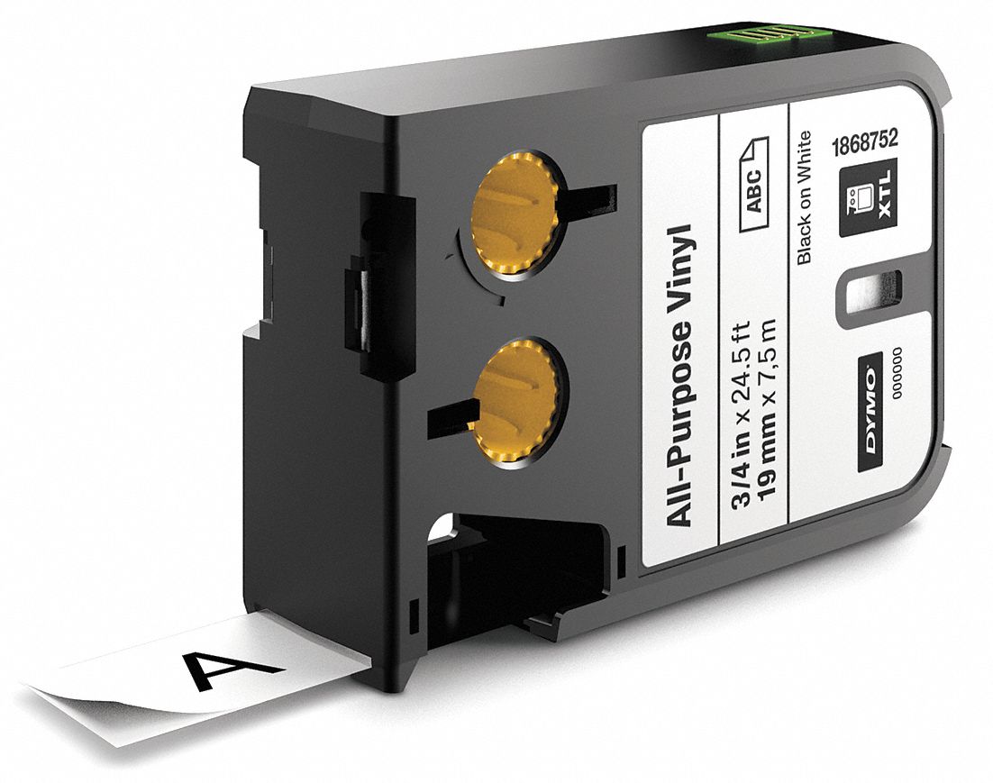 3/4 in x 24 19/32 ft, Halogen Free Vinyl, Continuous Label Roll