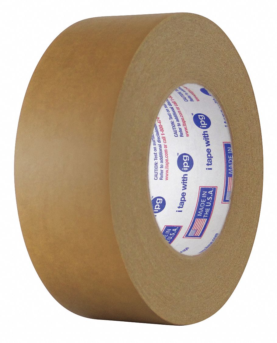 PRESSURE SENSITIVE PAPER TAPE, KRAFT PAPER, RUBBER, 7.3 MIL, 48 MM W, TAN, 24 PK