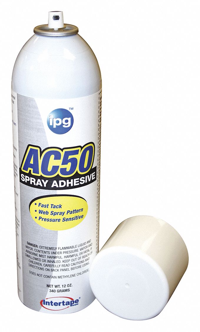 Spray Adhesive, 12 fl oz, Aerosol Can, PK12