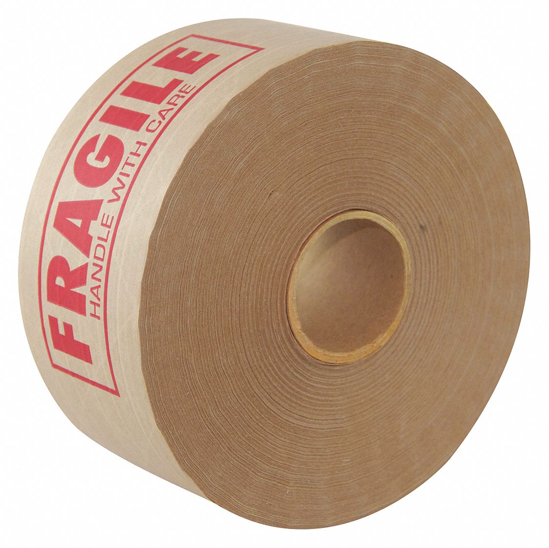 Water-Activated Tape: 7 mil Tape Thick, 3 in x 450 ft, 260, Kraft, 10 PK