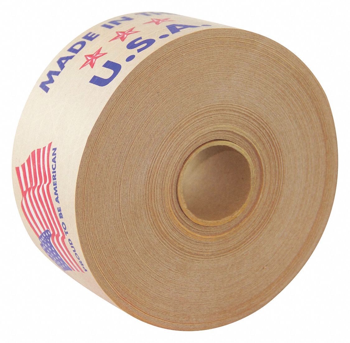 Water-Activated Tape: 6.3 mil Tape Thick, 2 13/16 in x 450 ft, 240, Kraft, 10 PK