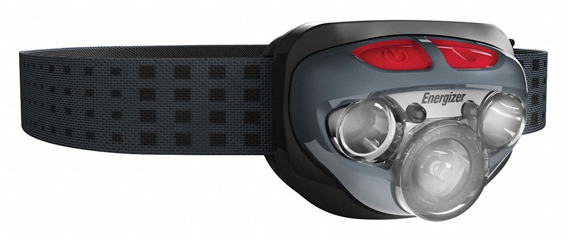 HEADLAMP, 400 LUMENS, 6 HOUR MAX RUN TIME, 85 M MAX BEAM DISTANCE, GREY, PLASTIC