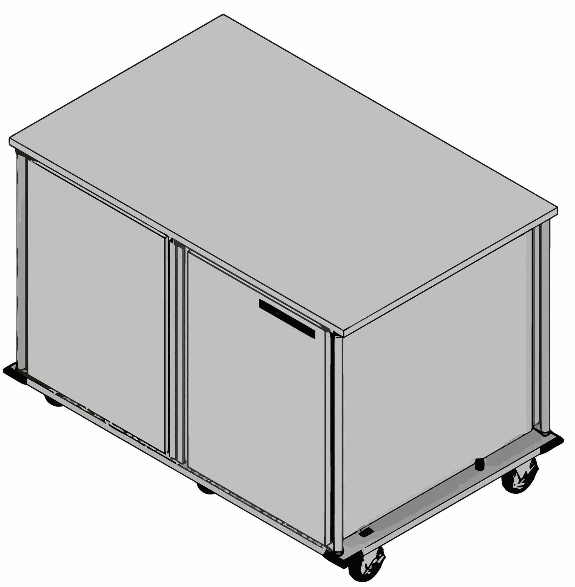 40XC28 - Food Tray Cart 2 Doors 1 Shelf 24 Trays