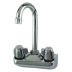 Gooseneck-Spout Dual-Dome-Lever-Handle Two-Hole Centerset Wall-Mount Service Sink Faucets