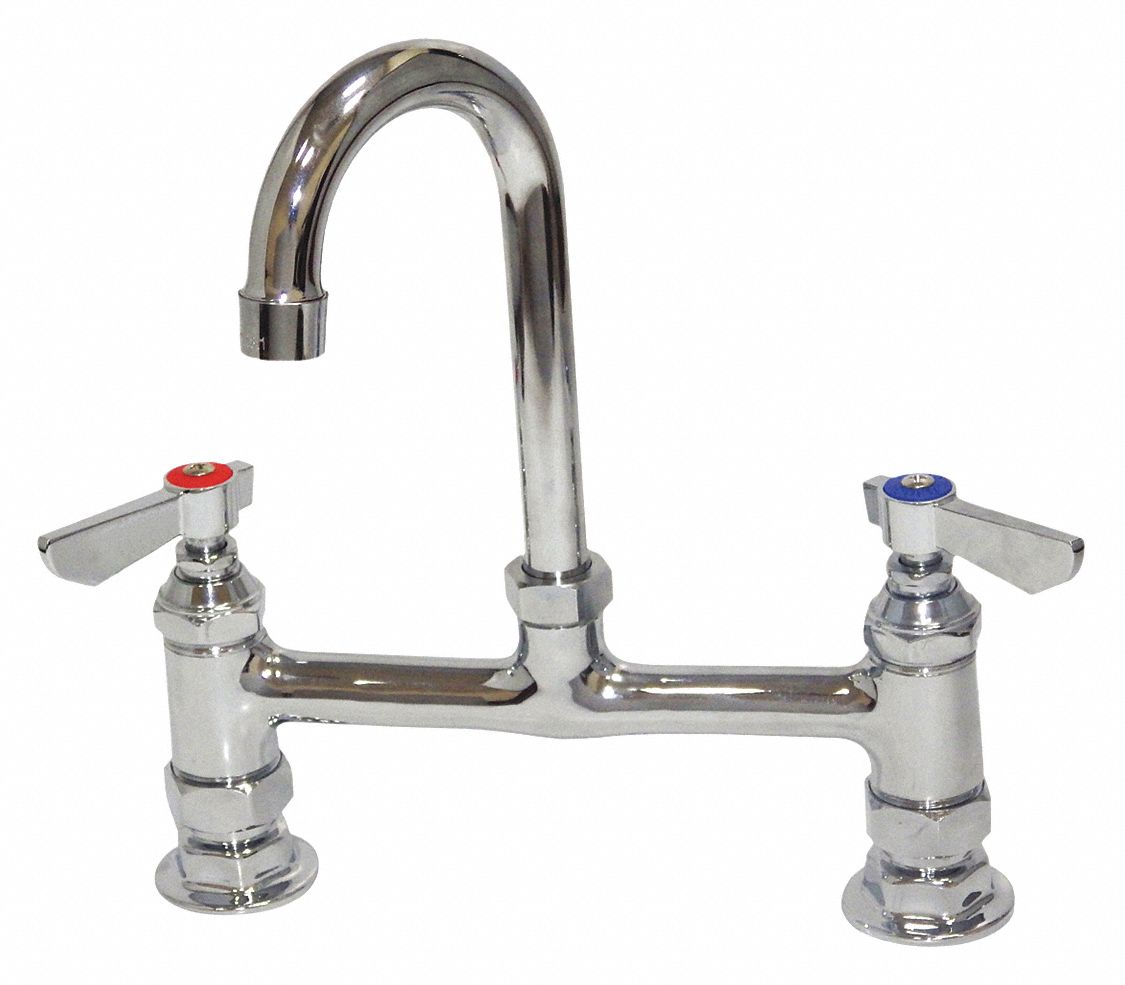 Gooseneck Kitchen Faucet: Dominion Commercial Faucets, Chrome Finish, 2 gpm Flow Rate