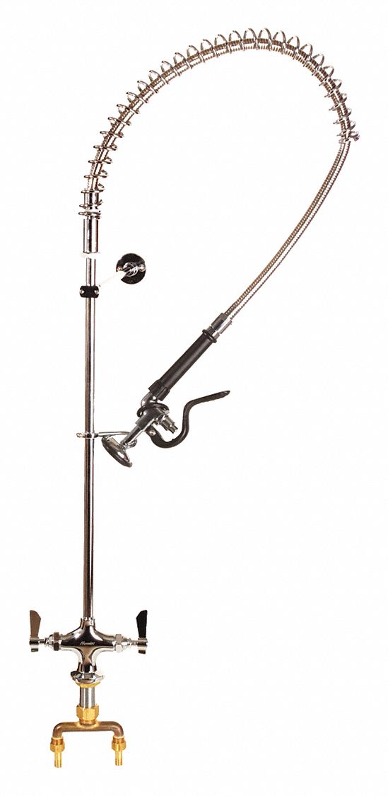 PRE RINSE FAUCET: GOOSENECK FAUCET SPOUT, DOMINION COMMERCIAL FAUCETS, CHROME FINISH