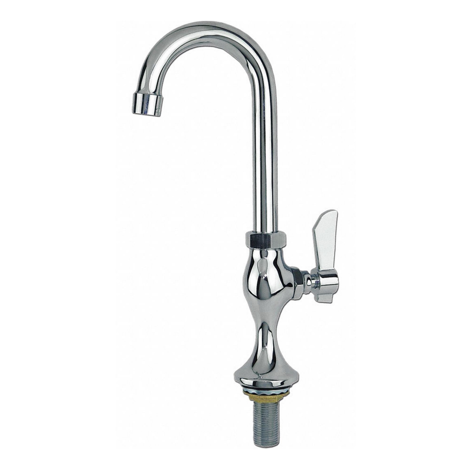 Gooseneck Kitchen Faucet: Single-Post, Deck, Brass, 2 gpm Flow Rate