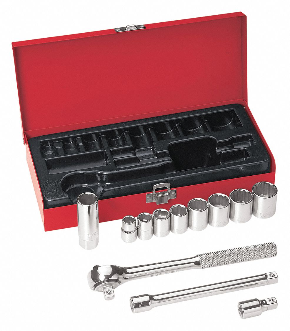 SOCKET-WRENCH SET 12PC 3/8IN DRIVE