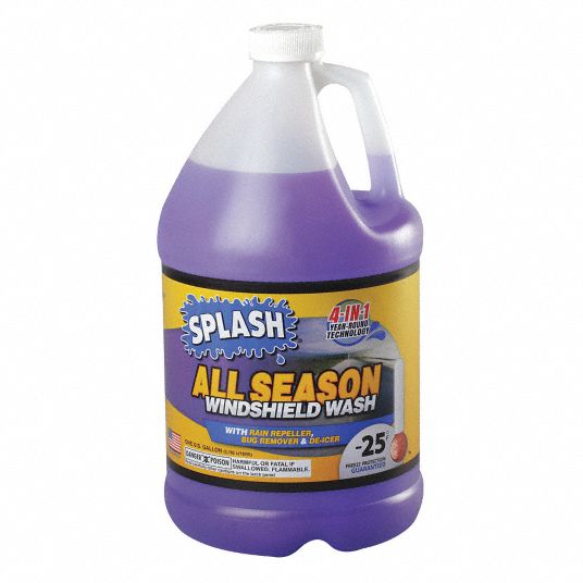 SPLASH, 1 gal Container Size, -25°F Freezing Point, Windshield Washer/De -Bug/De-Icer/Water Repellent - 40Z938