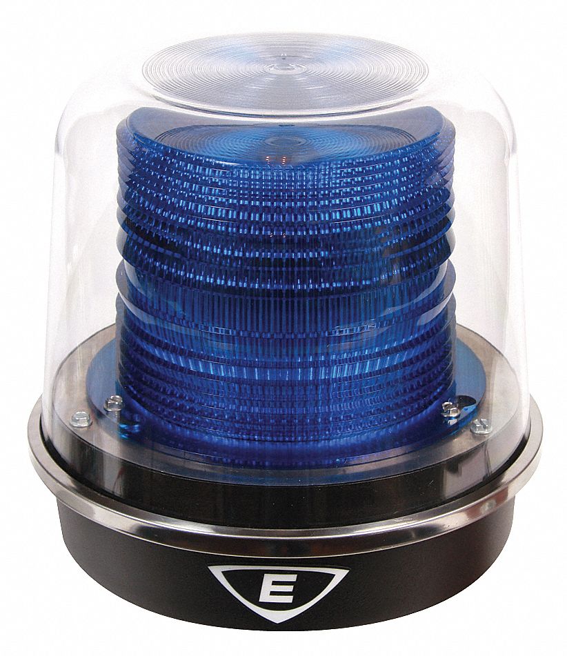 Warning Light: Blue, LED, 3/4 in NPT, 120V AC, 8 1/4 in Overall Dia, 94PLEDMB120AB