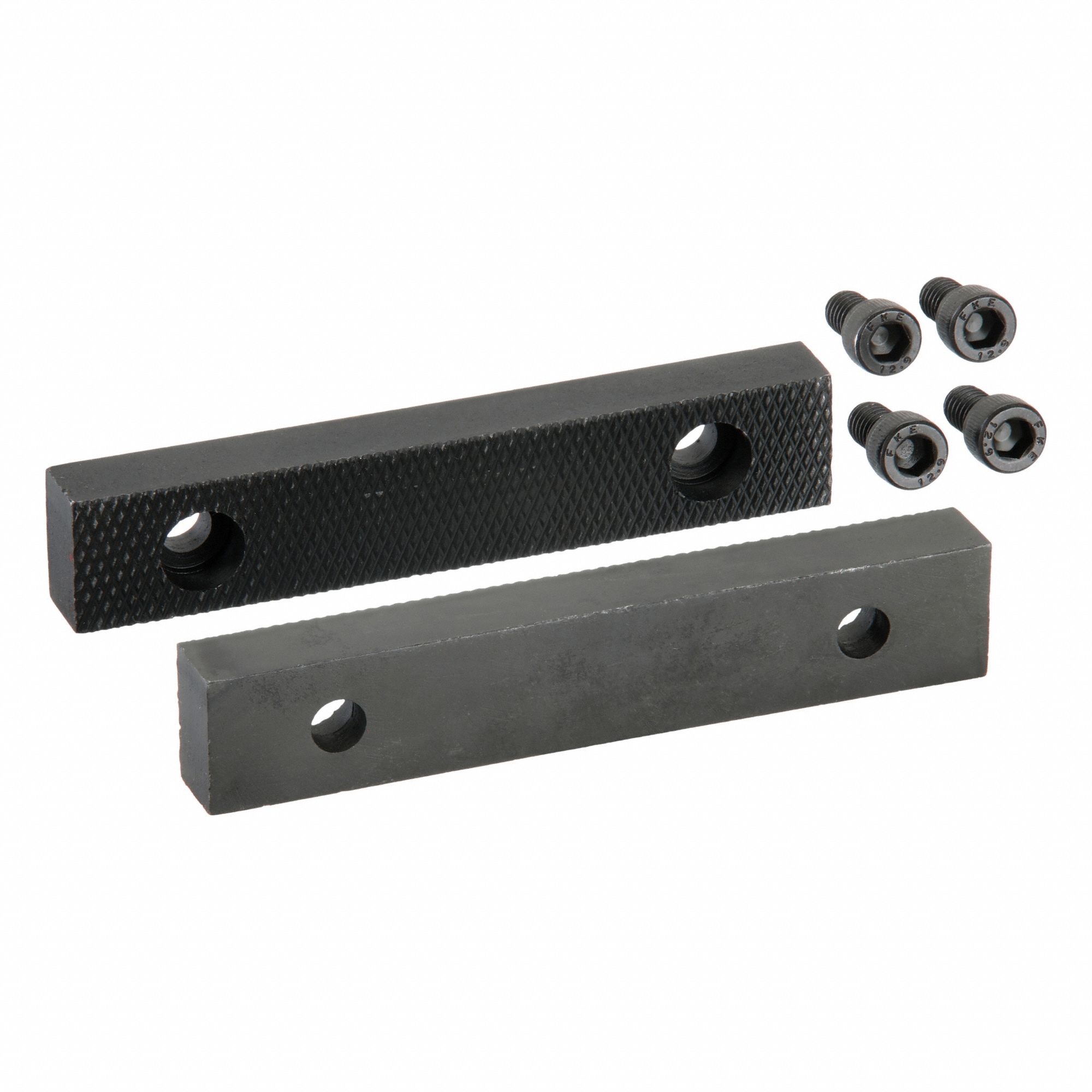 Serrated Jaw: Steel, For 4 in Vise Jaw Wd, 4 Screws, Works with 10D687, CT-202-4