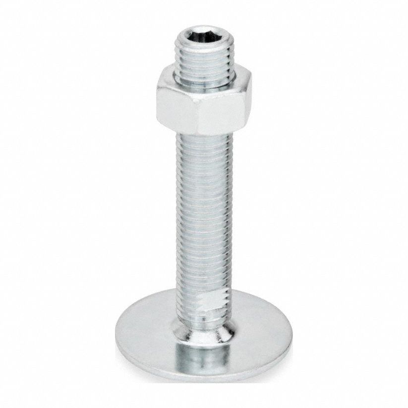 Male-End Leveling Mount: Swiveling Stud, 3/4"-10 Thread Size, 3.15 in, 3, 597 lbf Capacity