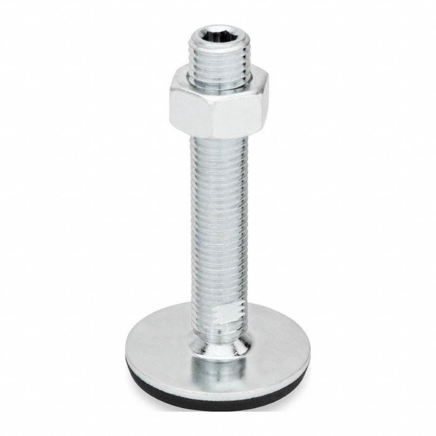 Male-End Leveling Mount: Swiveling Stud, 3/4"-10 Thread Size, 3.15 in, 3, 597 lbf Capacity