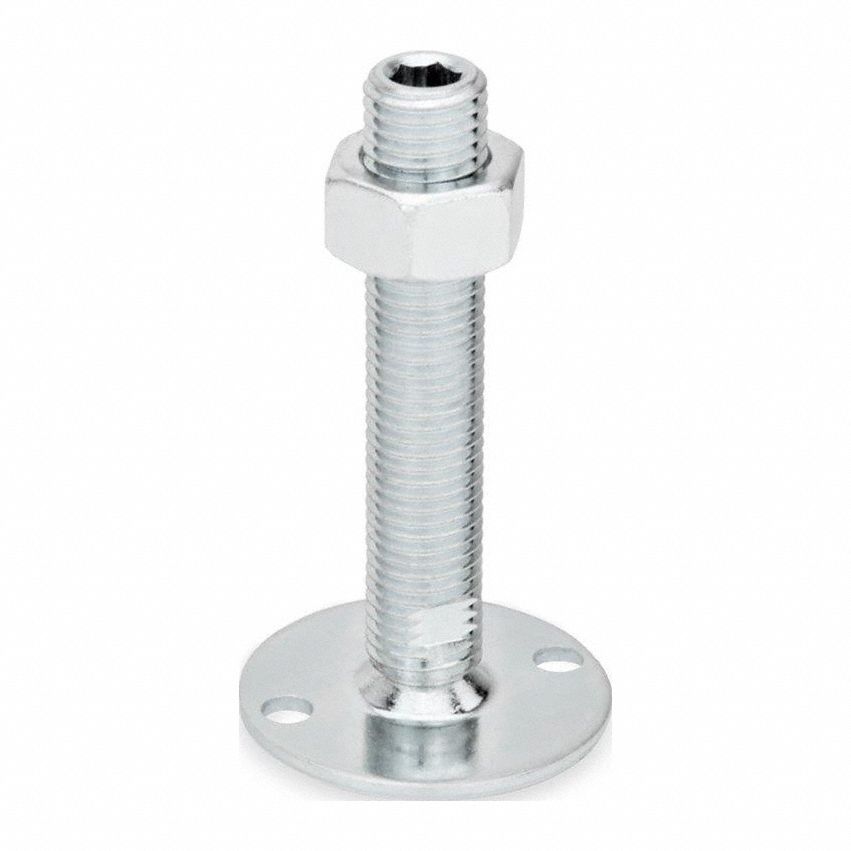 Male-End Leveling Mount: Swiveling Stud, 3/4"-10 Thread Size, 3.15 in, 3, 597 lbf Capacity
