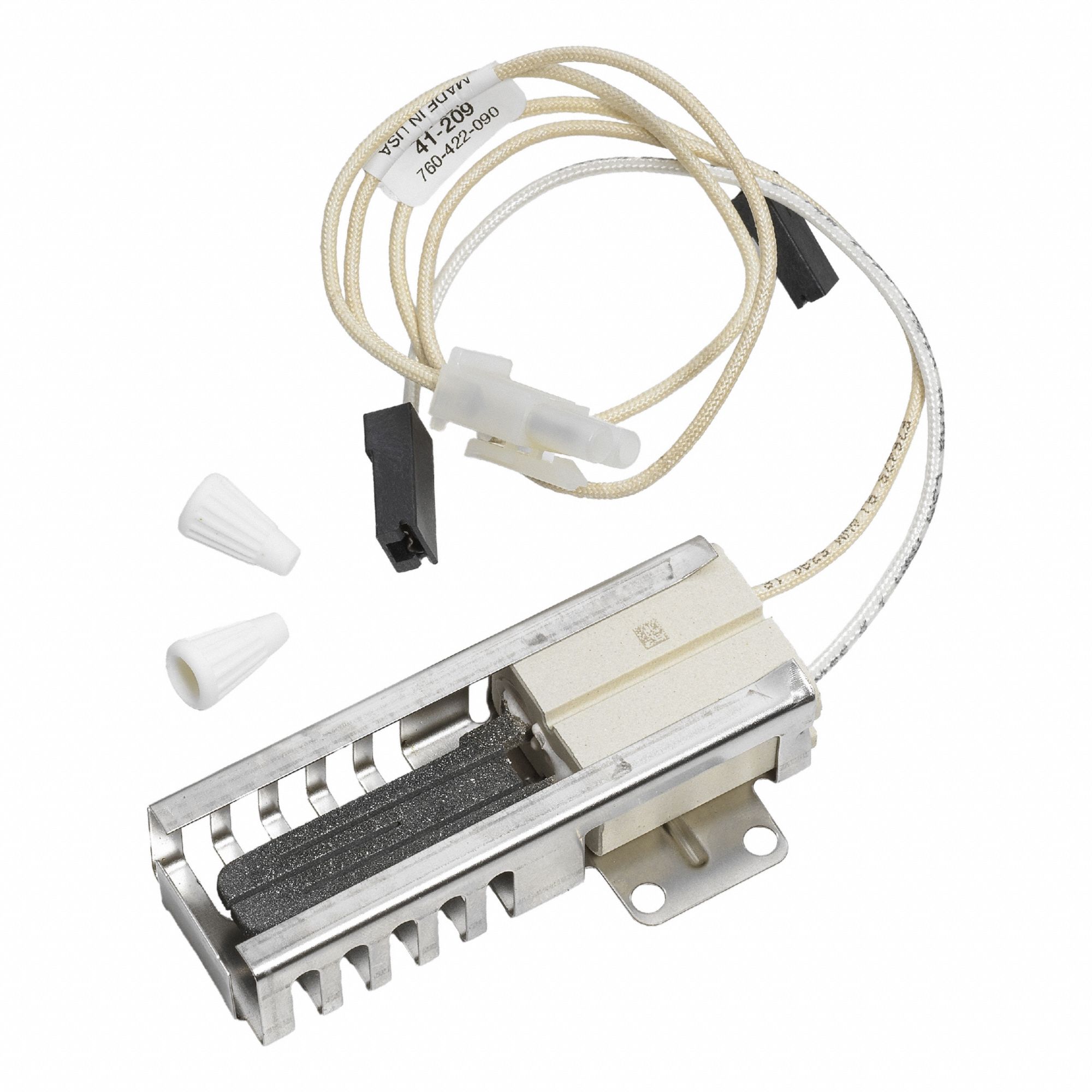 Hot Surface Igniter: OEM, Silicon Carbide, 16 3/4 in Lead Lg, 120V AC, Hardwired, Flat Tip