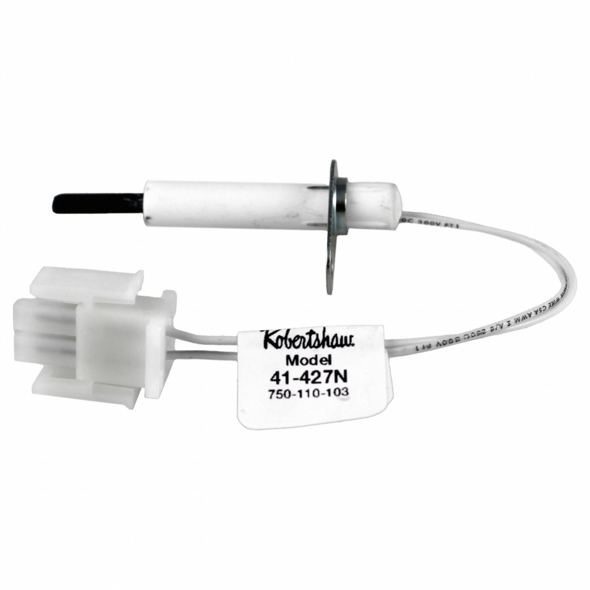 Direct Spark Igniter: OEM, Silicon Nitride, 6 1/4 in Lead Lg, 120V AC, Hardwired, Round Tip