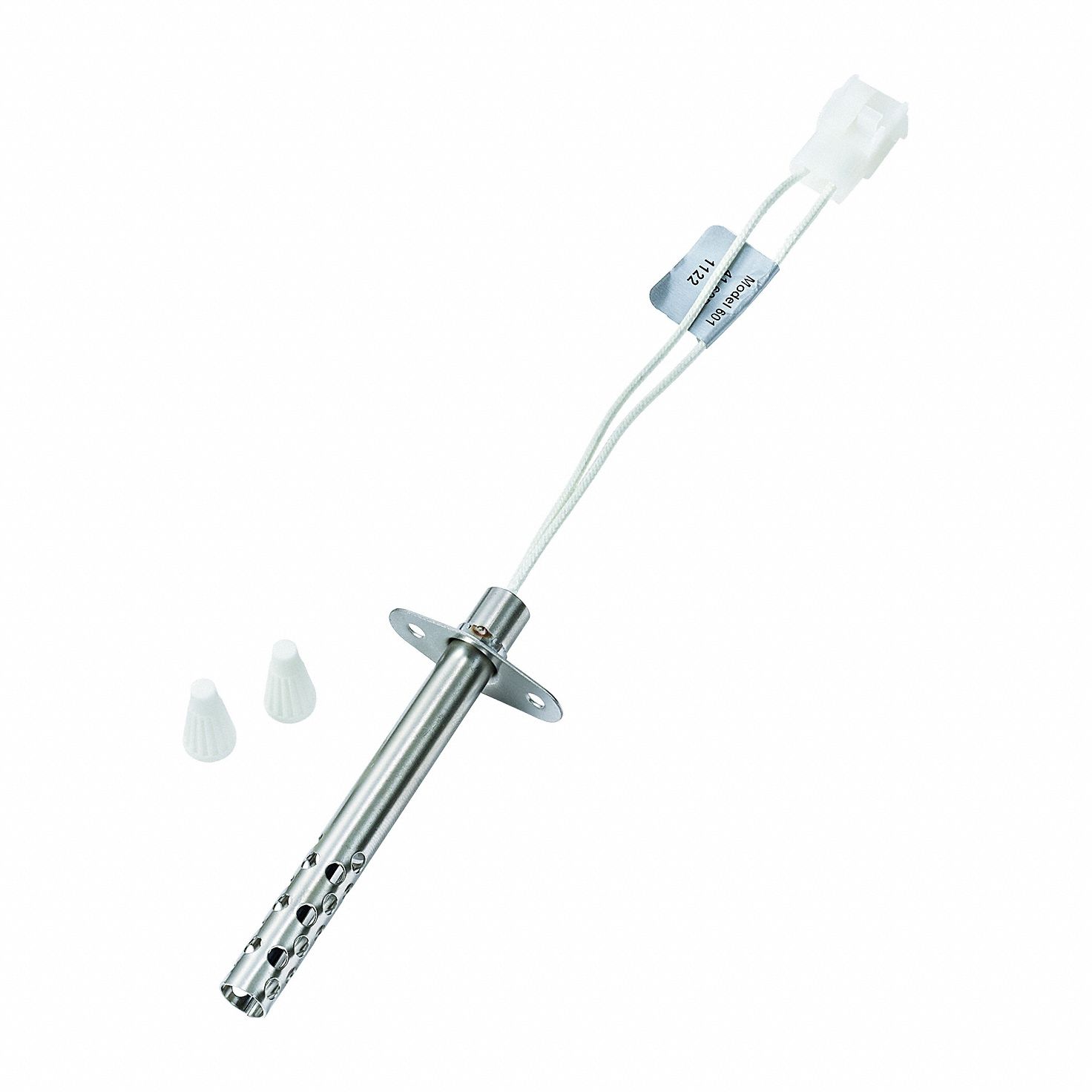 Hot Surface Igniter: Universal, Silicon Nitride, 6 1/8 in Lead Lg, 120V AC, Plug-In, Flat Round Tip