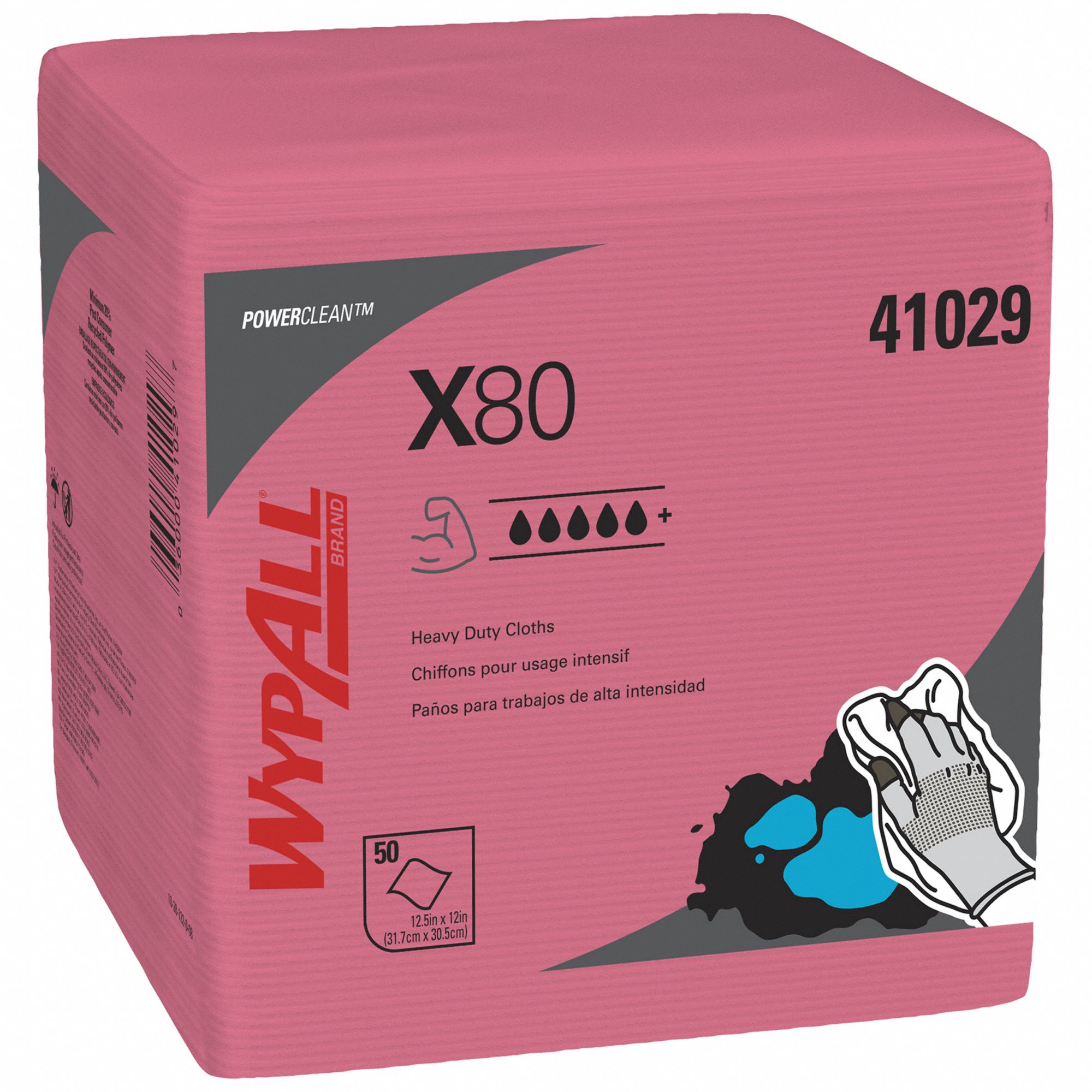 Dry Wipe 12 x 12-1/2 Red PK4