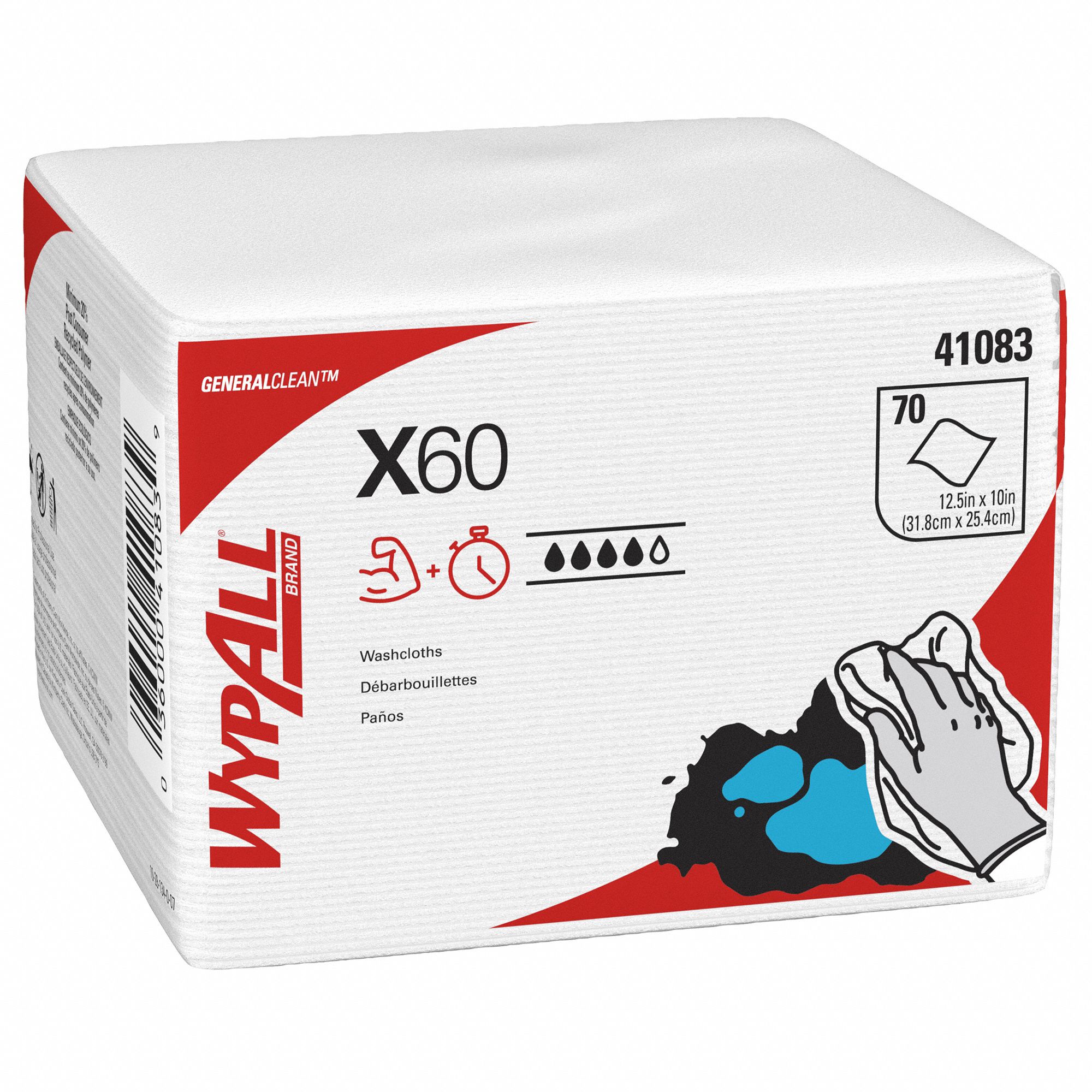 WYPALL, 1/4 Fold, X60, Cleaning Wipes - 2VHR6|41083 - Grainger