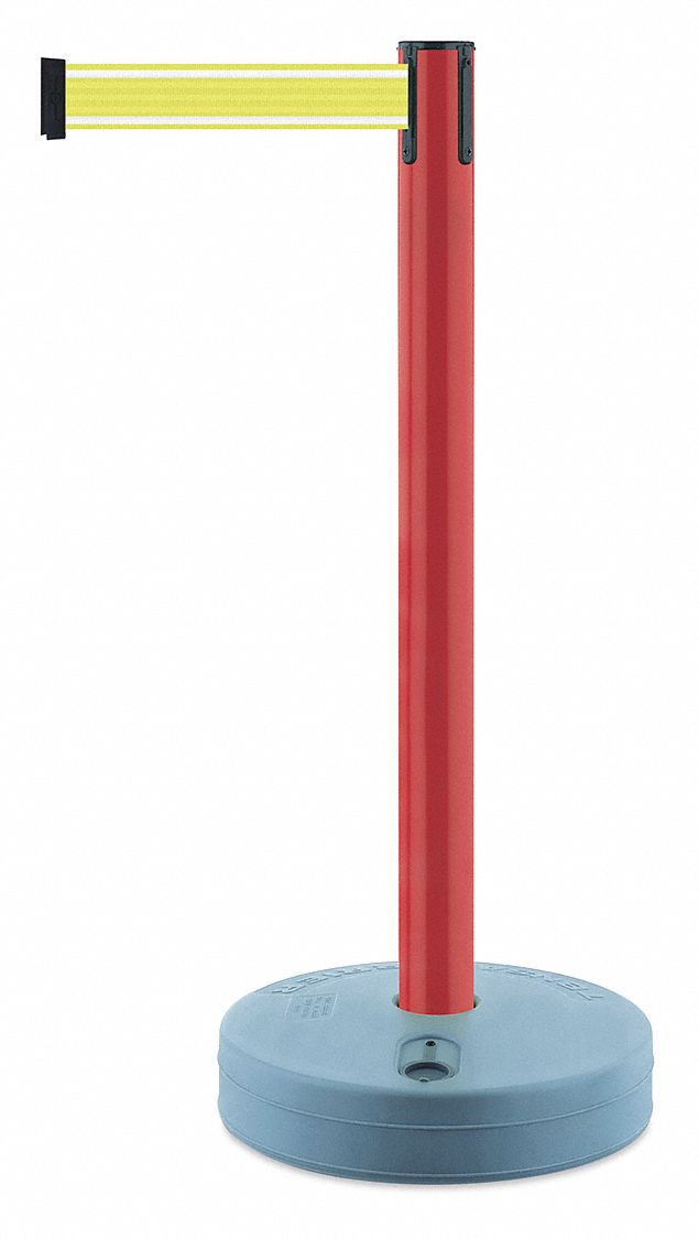 Barrier Post with Belt, Red Post, 38" H