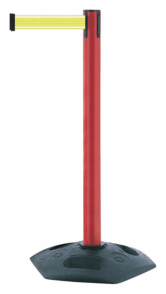 Barrier Post with Belt, Red Post, 38" H
