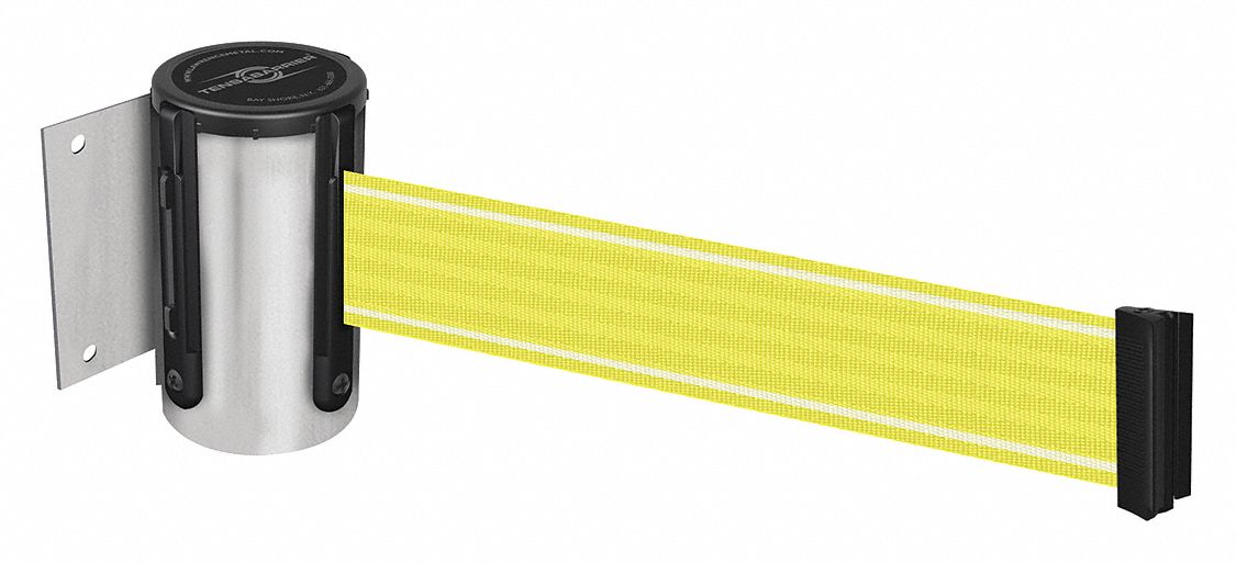 Retractable Belt Barrier, Yllw/Wht Belt