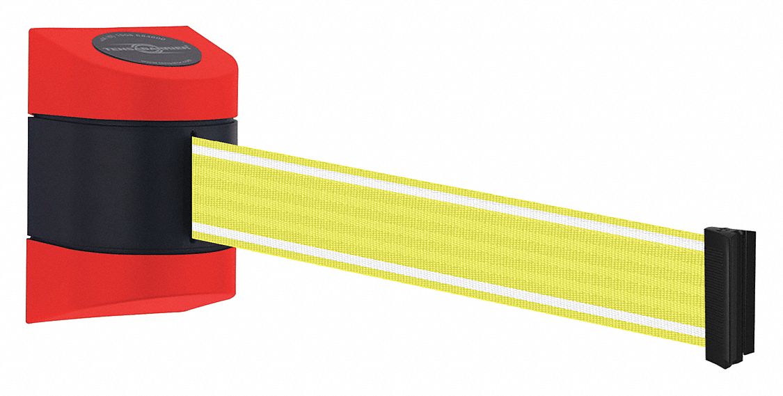 Retractable Belt Barrier, Yllw/Wht Belt