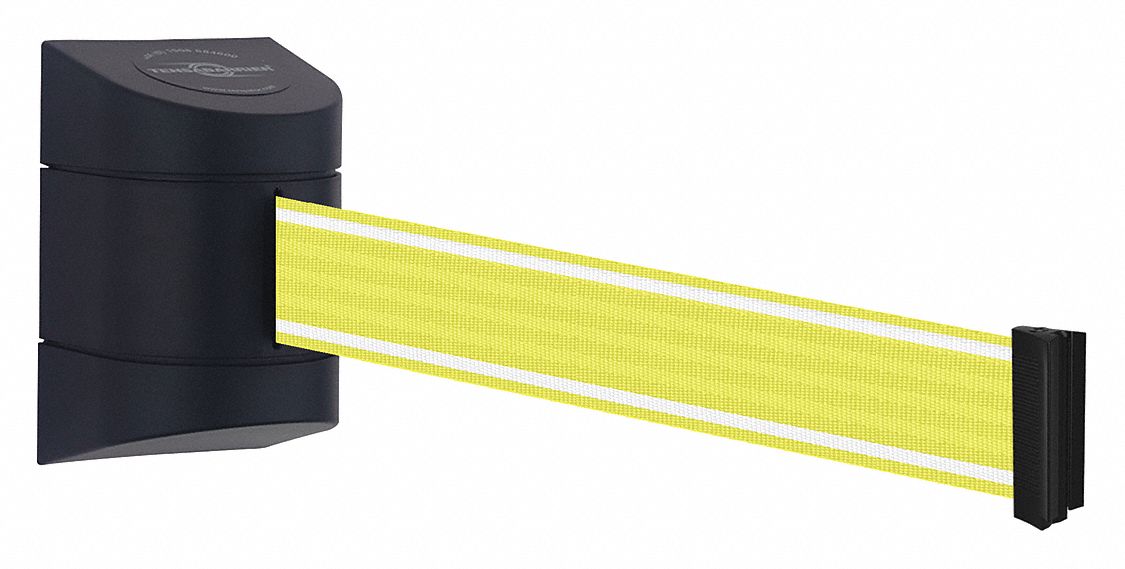 Retractable Belt Barrier, Yllw/Wht Belt