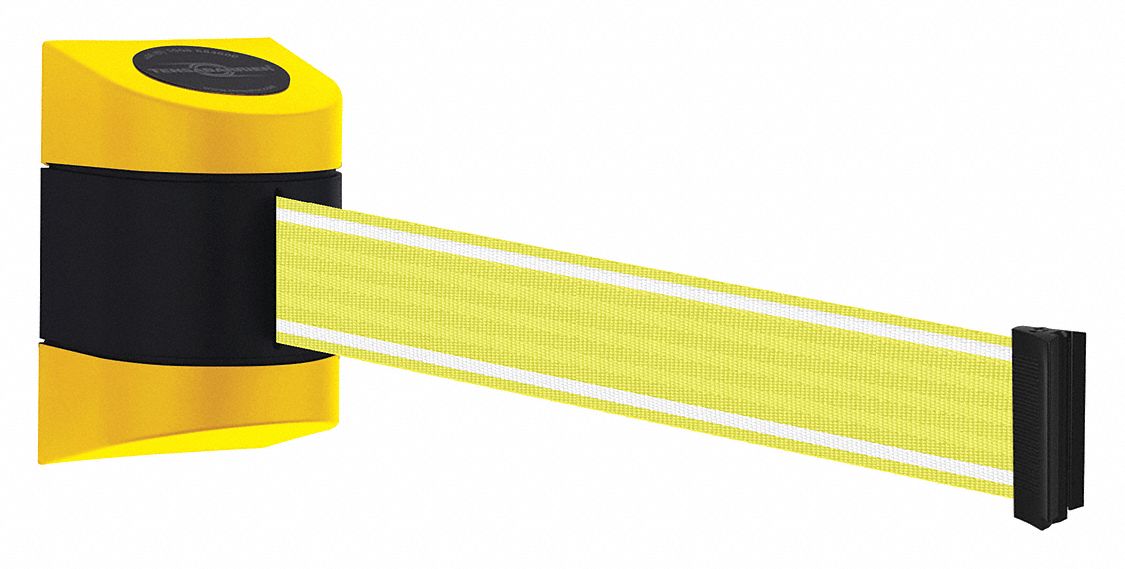 Retractable Belt Barrier, Yllw/Wht Belt