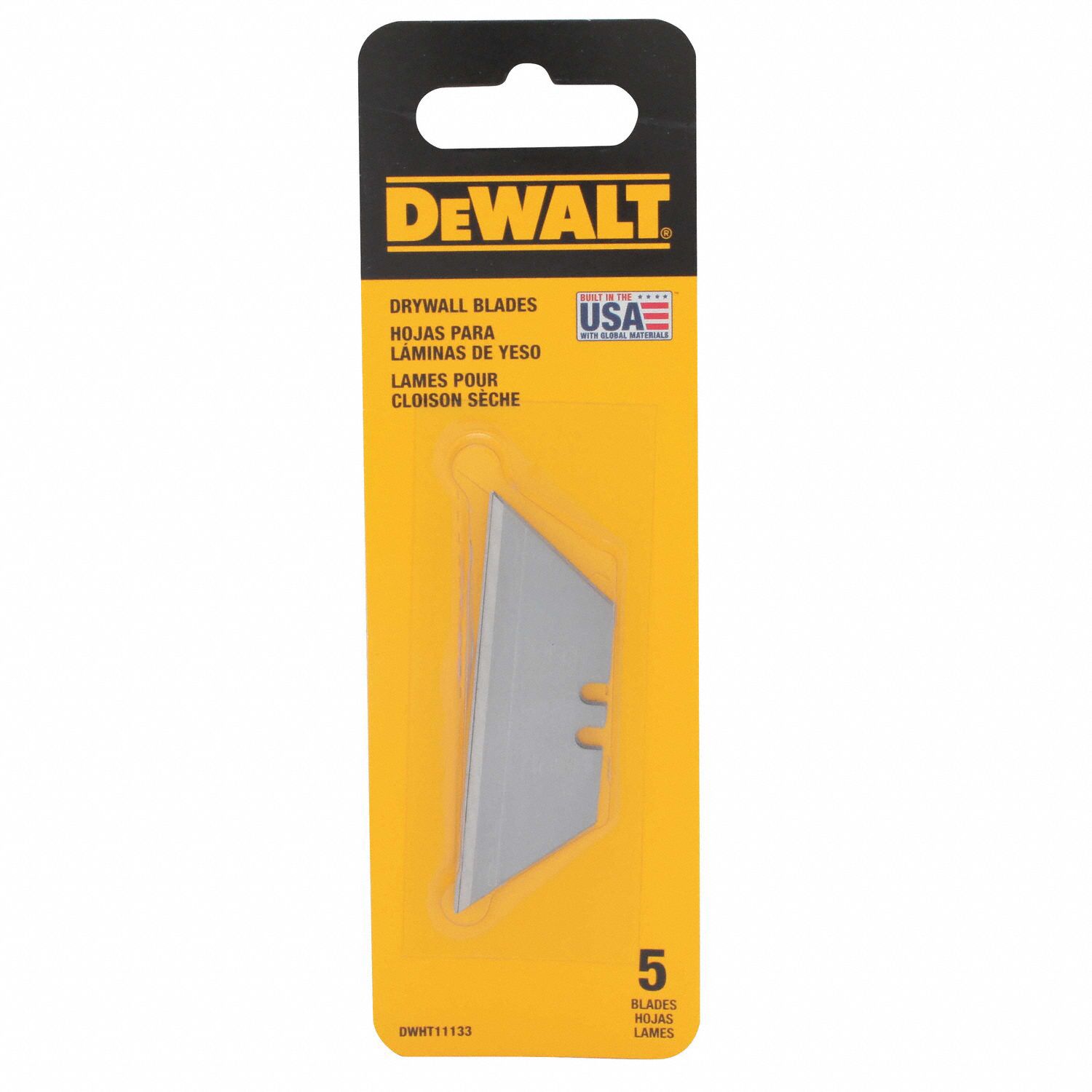 DEWALT Utility Blade 2 1/2 in Blade Lg, 1/4 in Blade Wd, 0 in Blade