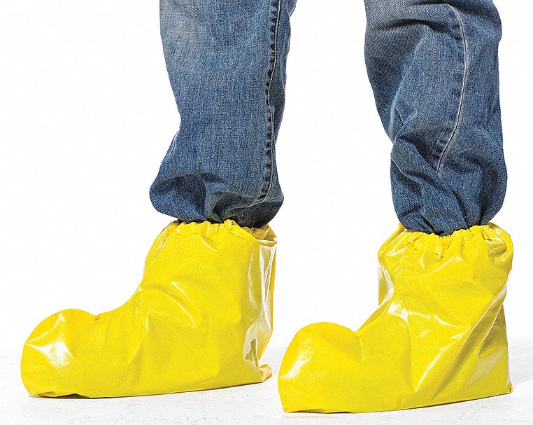 SHOE COVERS YELLOW SLIP RESISTANT SOLE POLYOLEFIN L 14 IN H 200 PK