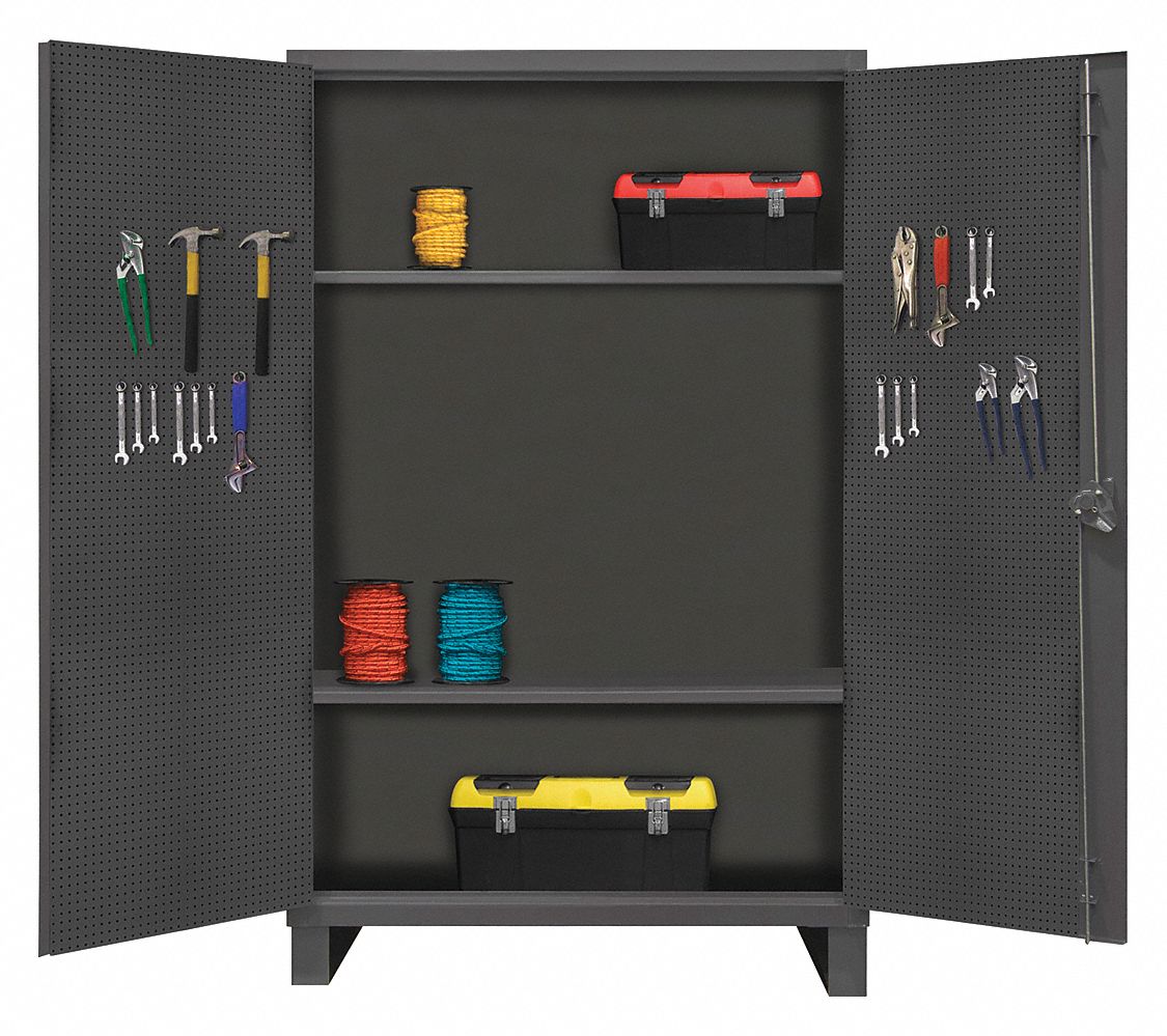 DURHAM MFG Heavy Duty Pegboard Gray, 78 in H X 48 in W X 24 in