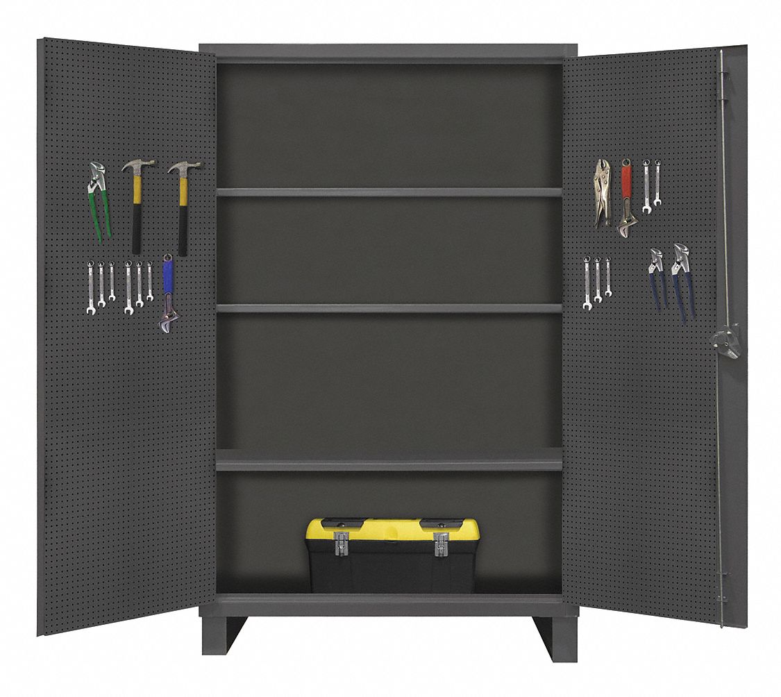 DURHAM MFG Pegboard 60 in x 30 in x 78 in, Swing Handle